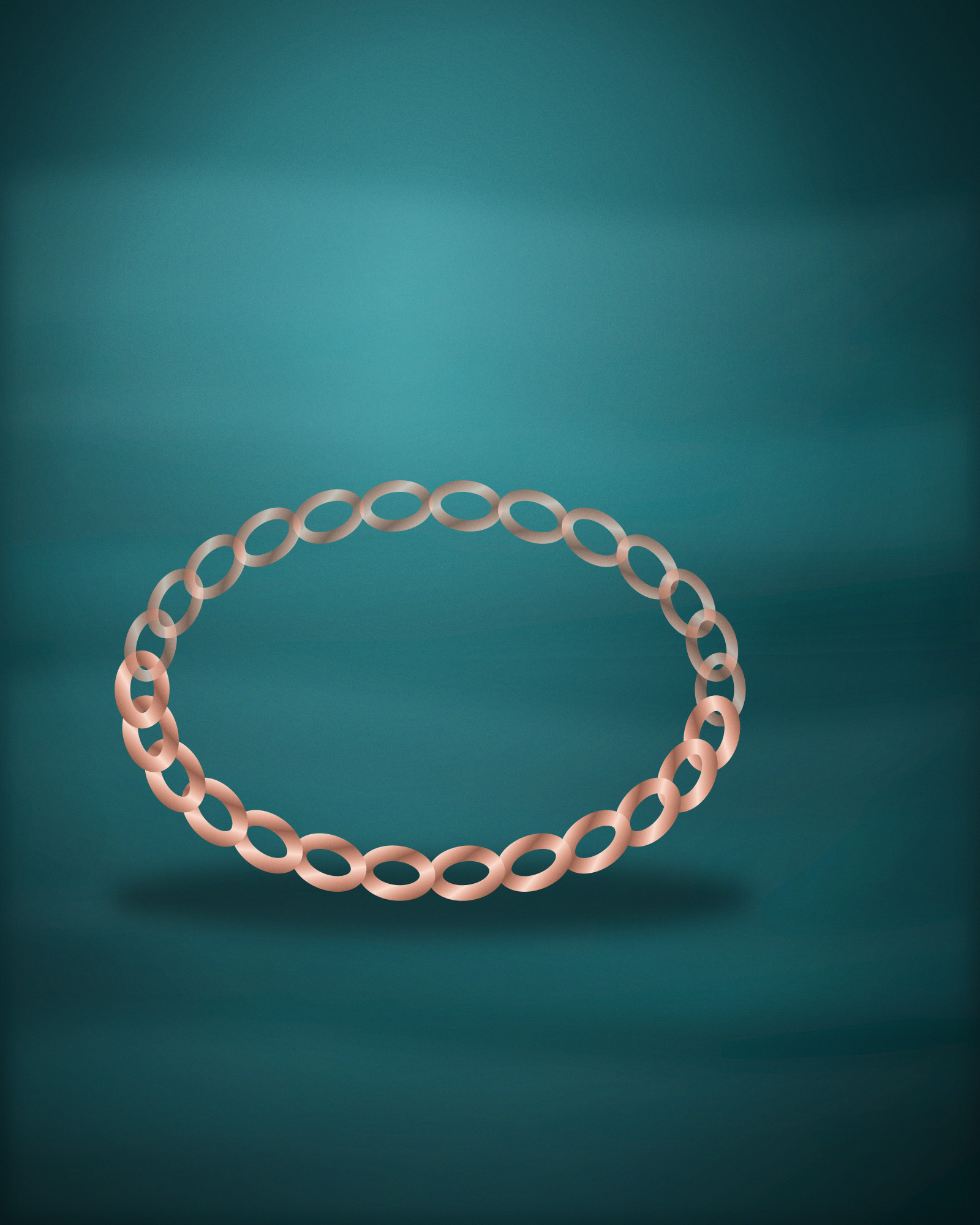 Slim Bangle, in 18k Rose Gold — angle view (illustration)