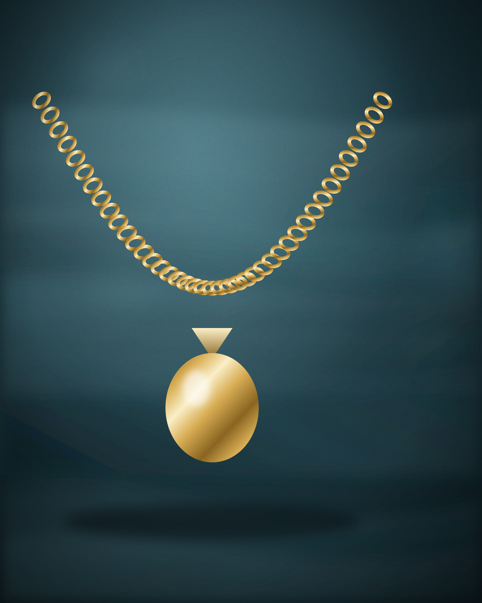 Bar Pendant, in 18k Yellow Gold — angle view (illustration)