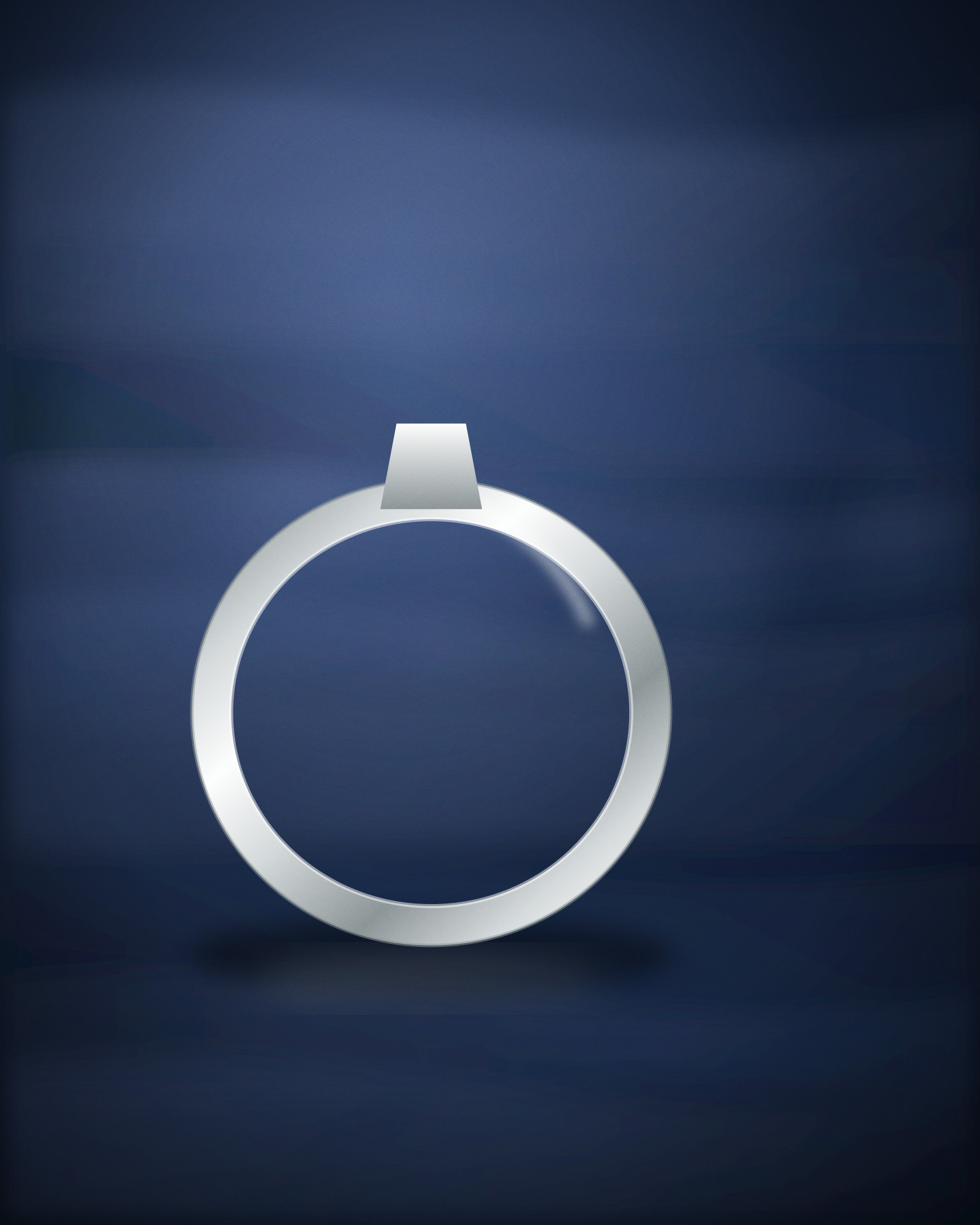 Bevelled Band, in 18k White Gold — angle view (illustration)