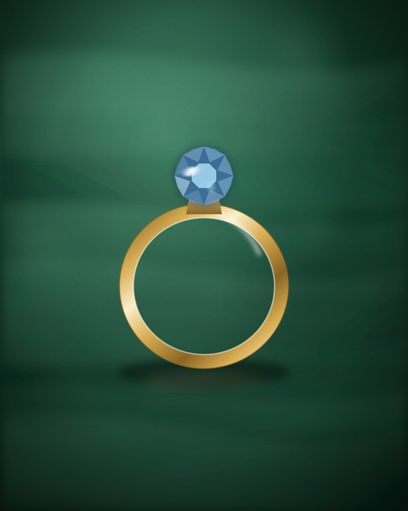 Cabochon Ring, in 18k Yellow Gold with Sapphire