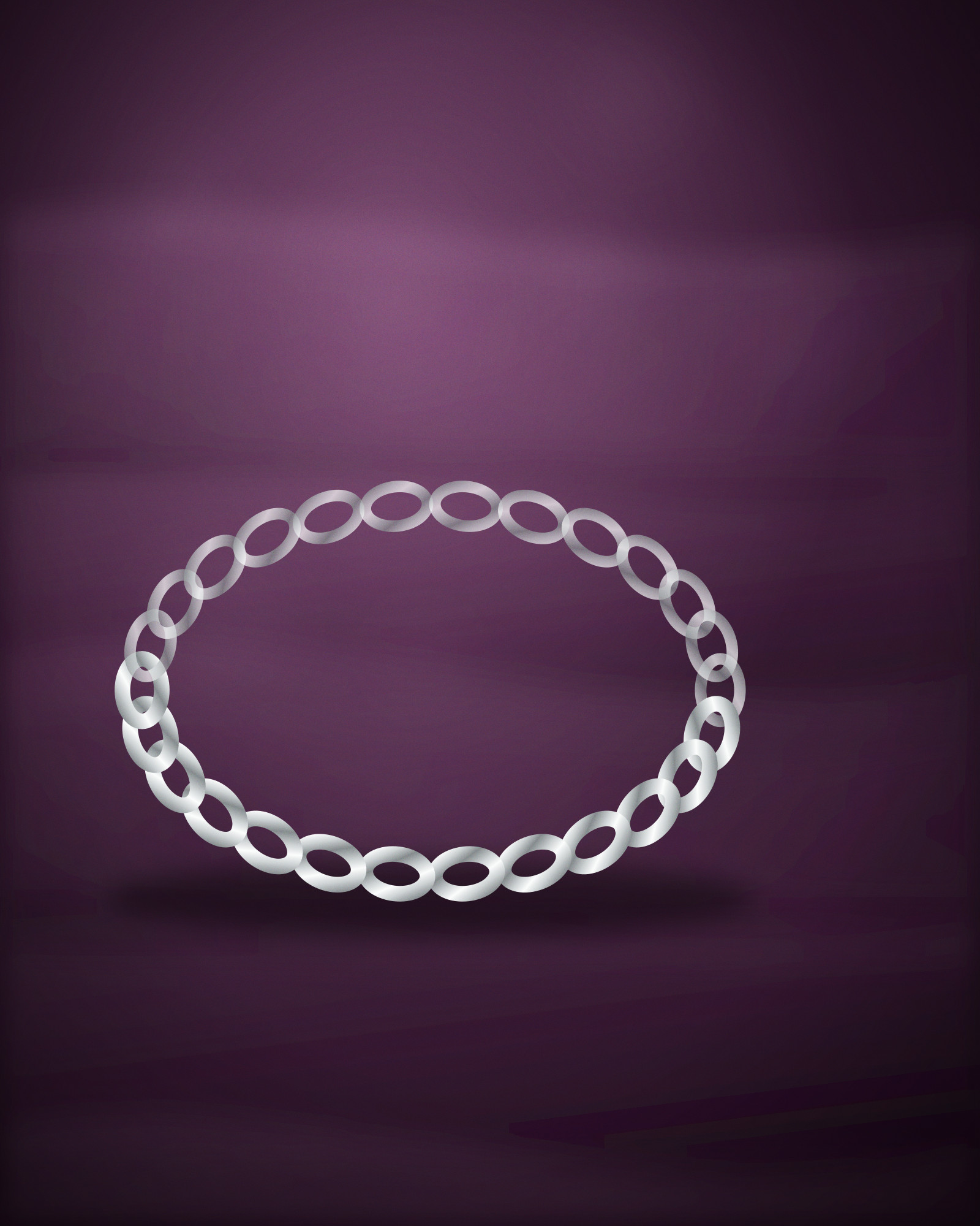 Curb Chain Bracelet, in Sterling Silver — angle view (illustration)