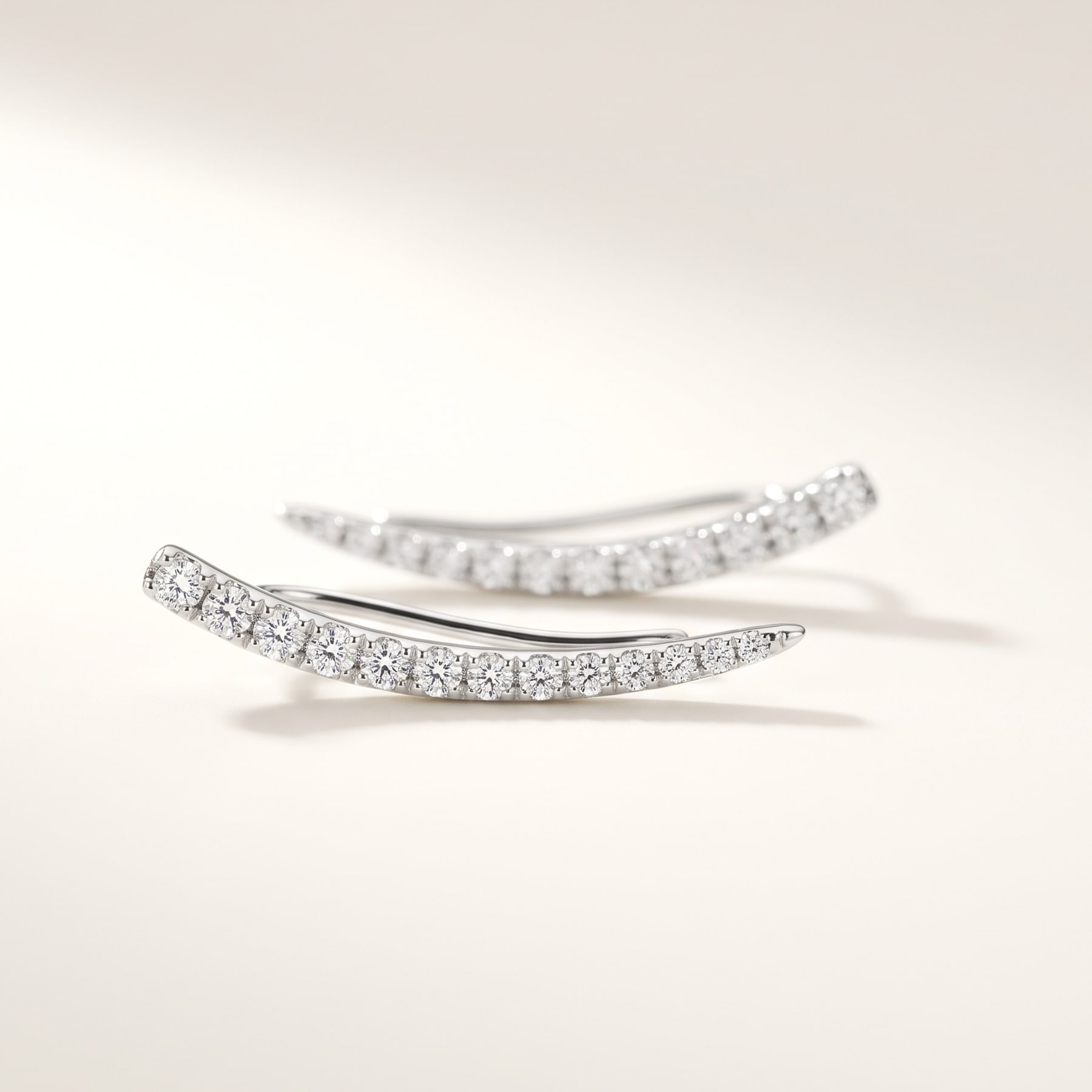 Ear Climbers, in 18k White Gold with Diamonds