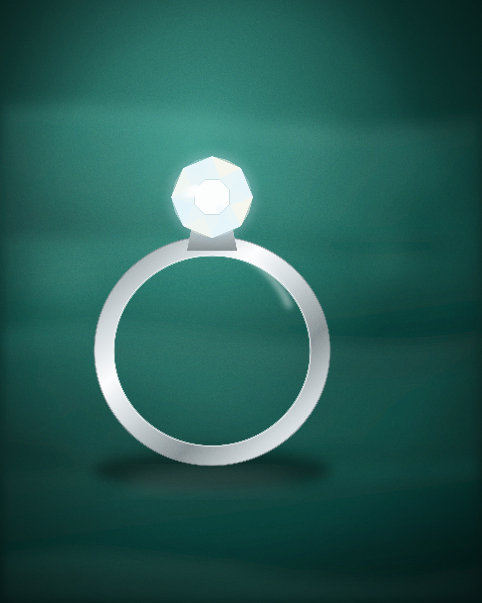Eternity Band, in Platinum with Diamonds — angle view (illustration)