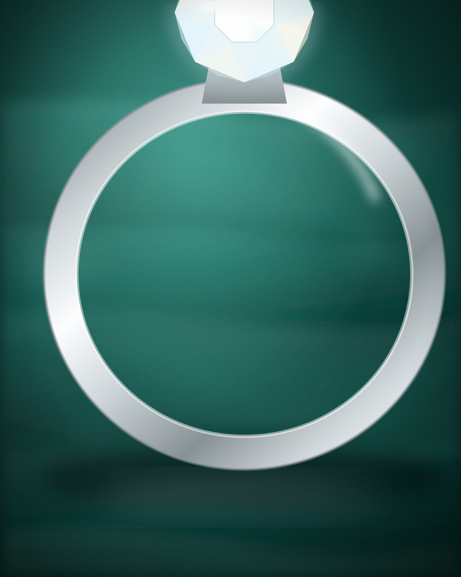 Eternity Band, in Platinum with Diamonds — detail view (illustration)