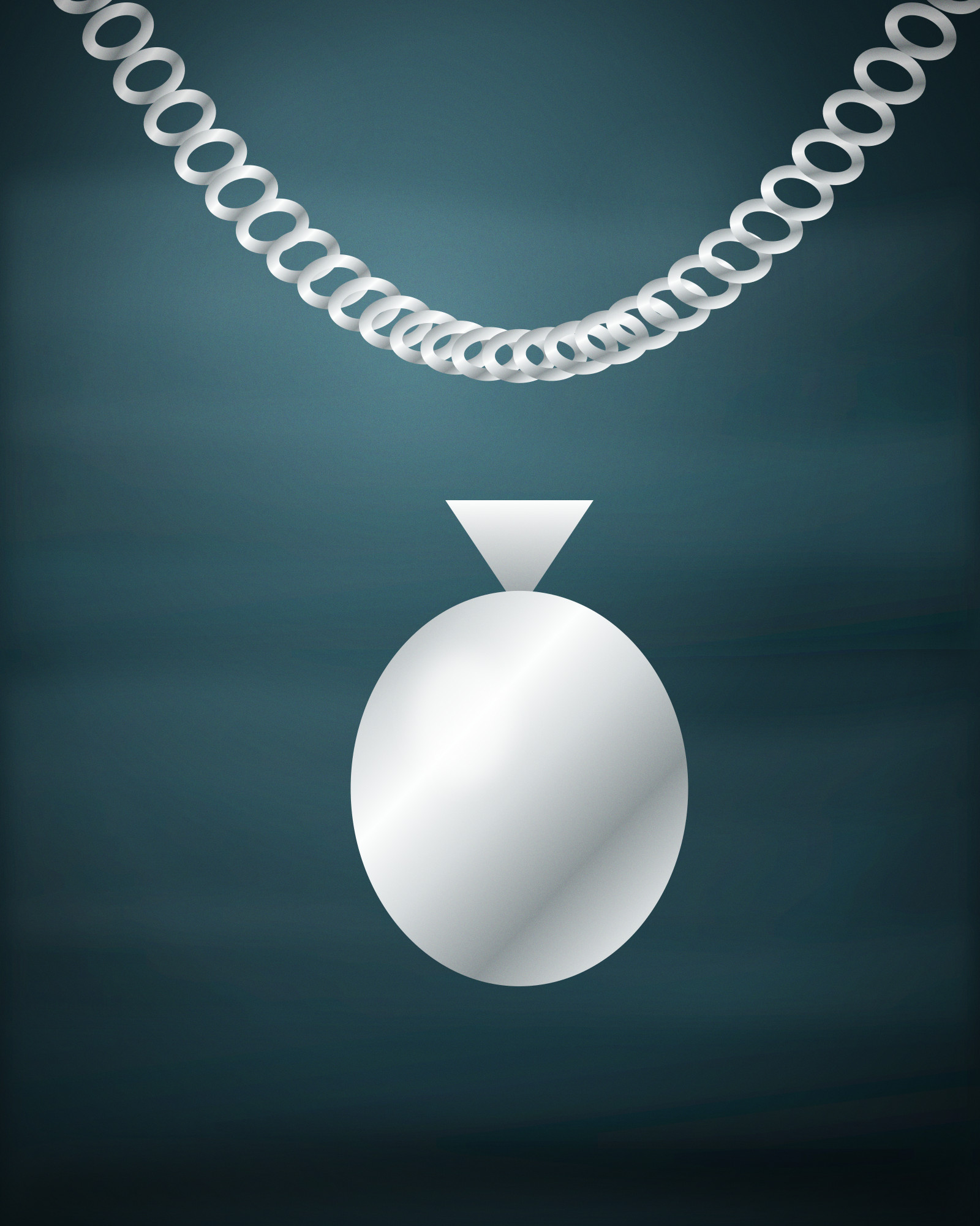 Fine Chain Necklace, in 18k White Gold — detail view (illustration)