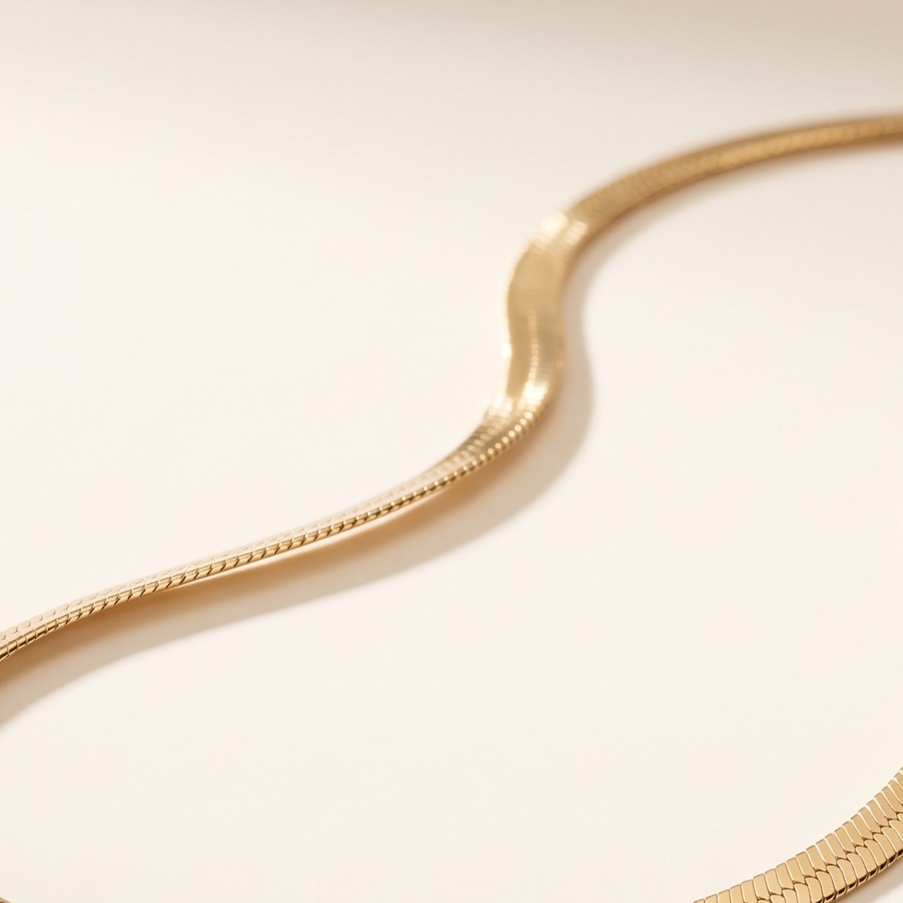 Herringbone Necklace, in 18k Yellow Gold