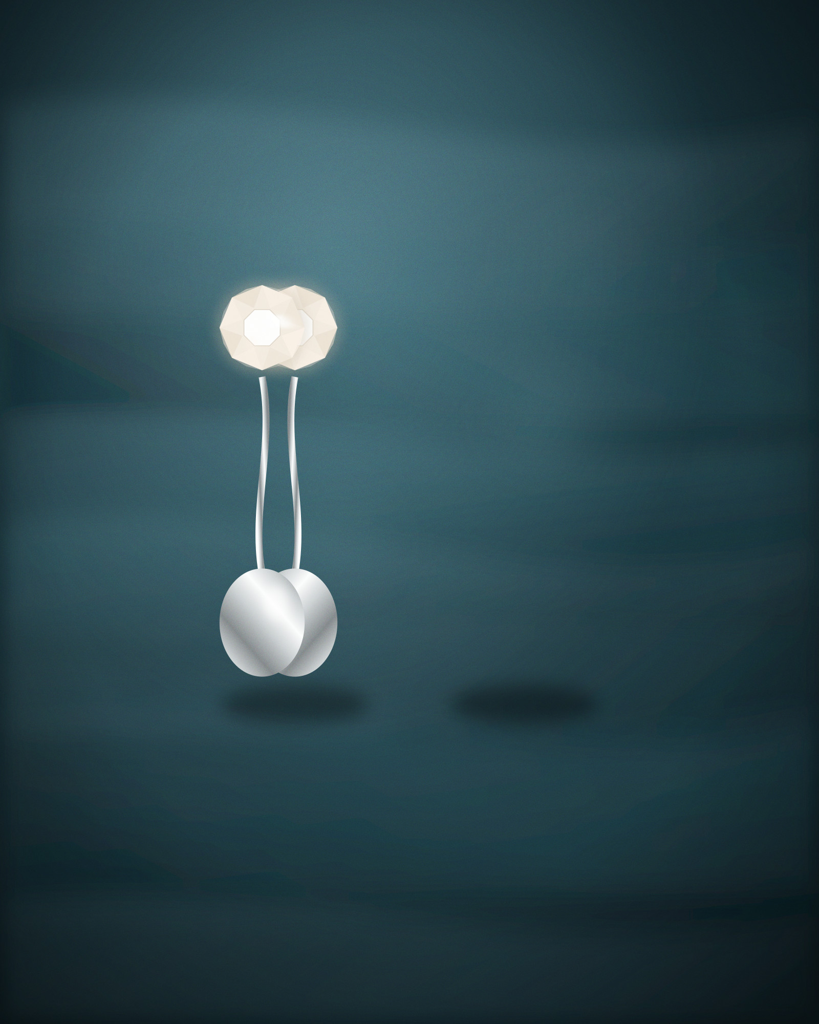 Leaf Stud Earrings, in Sterling Silver with Pearls
