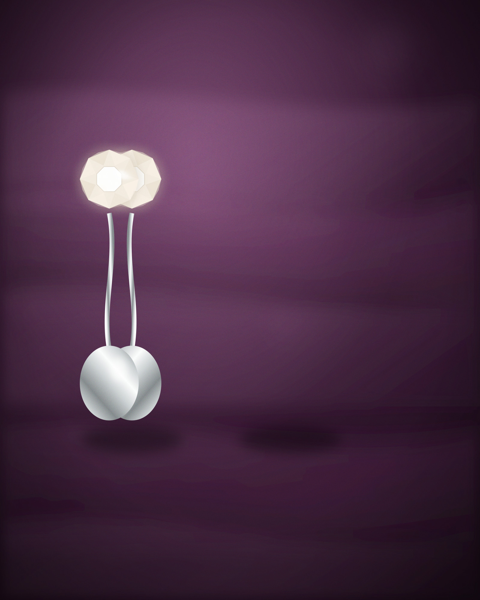 Pearl Stud Earrings, with Freshwater Pearls — angle view (illustration)