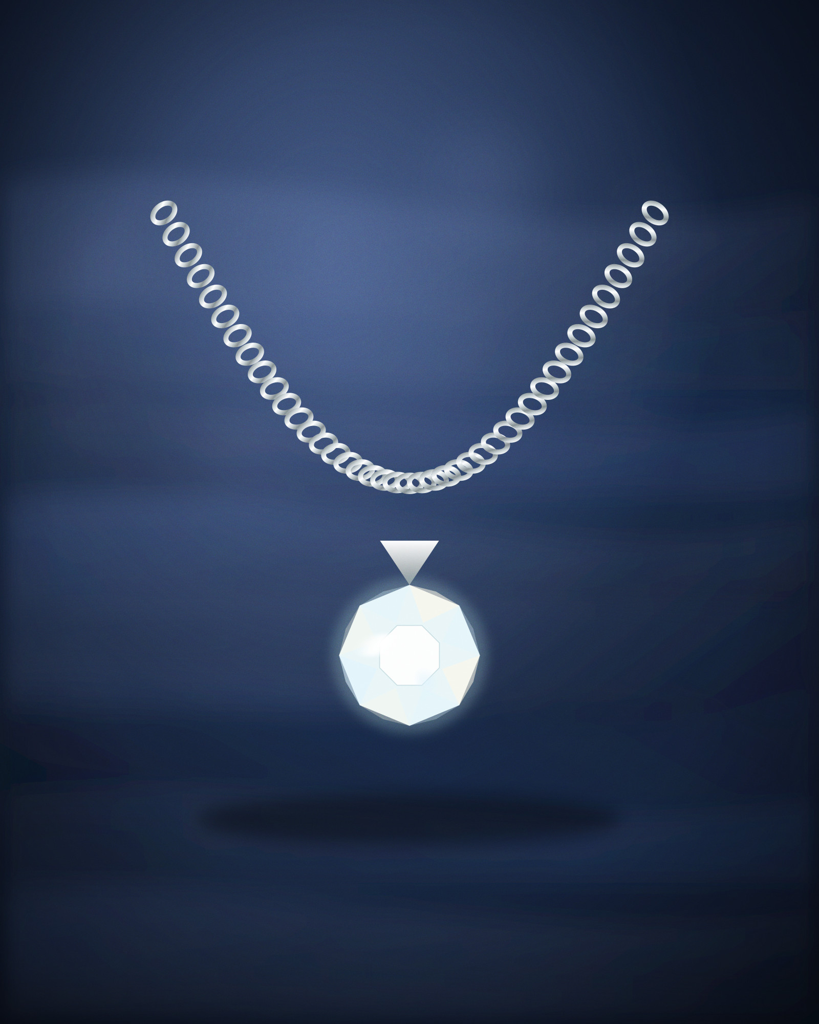 Solitaire Pendant, in Platinum with a Diamond