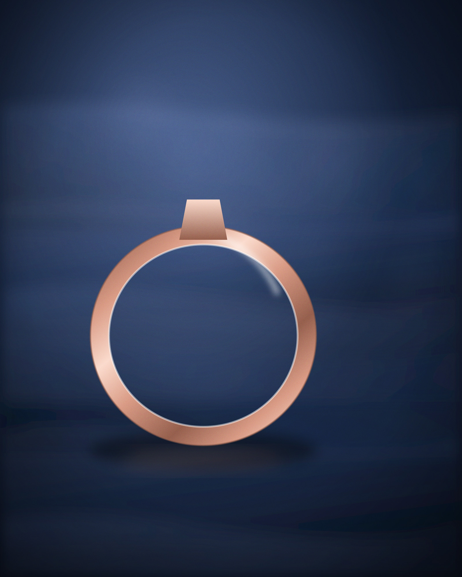 Stacking Ring, in 18k Rose Gold — angle view (illustration)