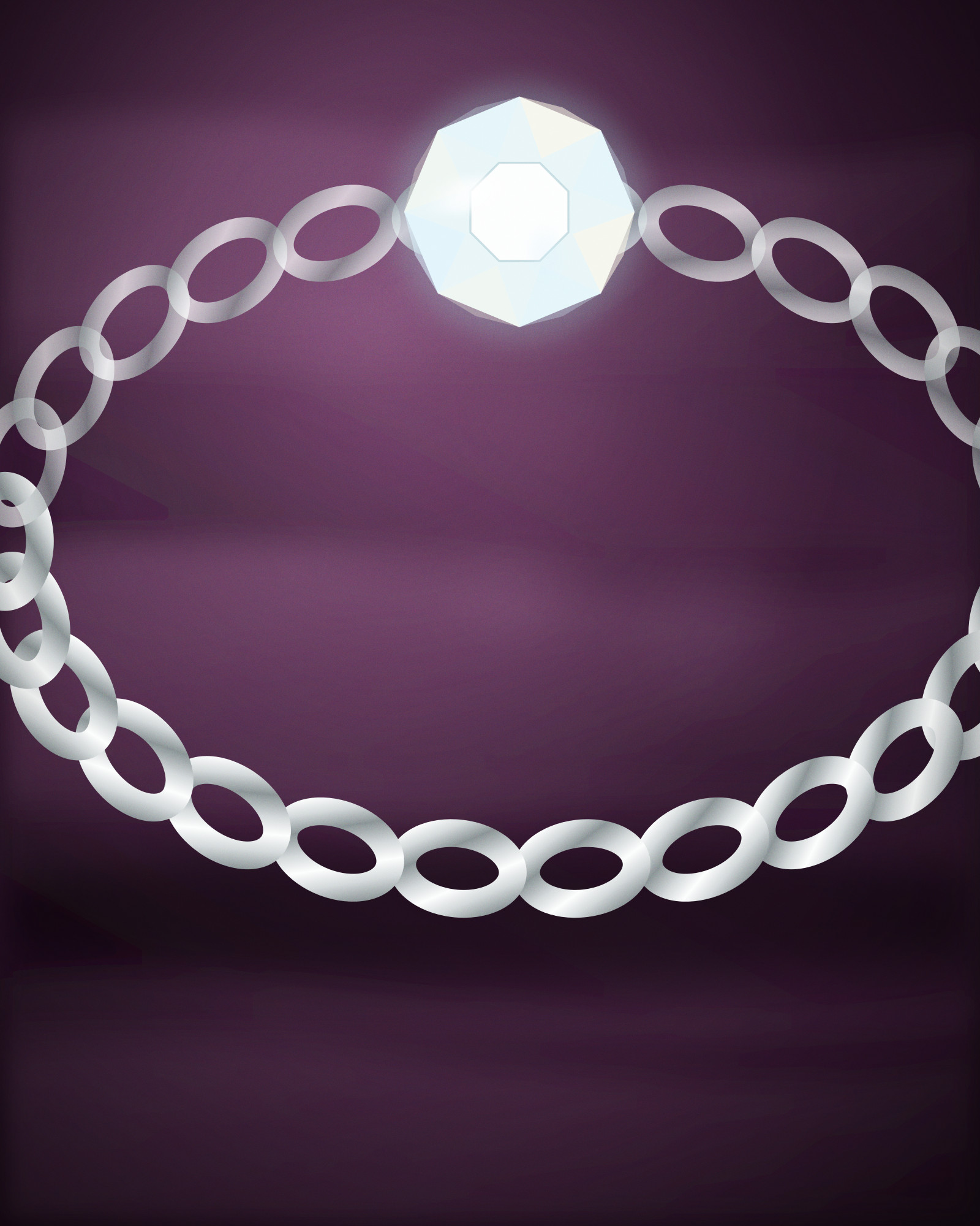 Tennis Bracelet, in 18k White Gold with Diamonds — detail view (illustration)